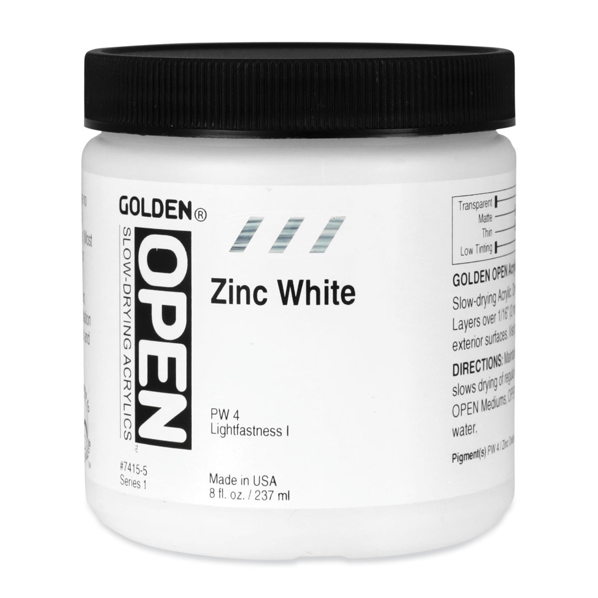 Golden Open Acrylics Zinc White, 8 oz Jar Michaels