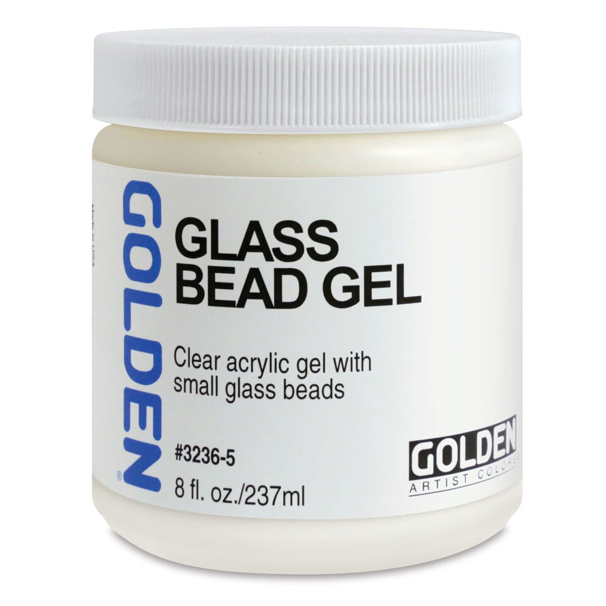 Golden Acrylic Gel Medium - Glass Bead, 8 oz jar