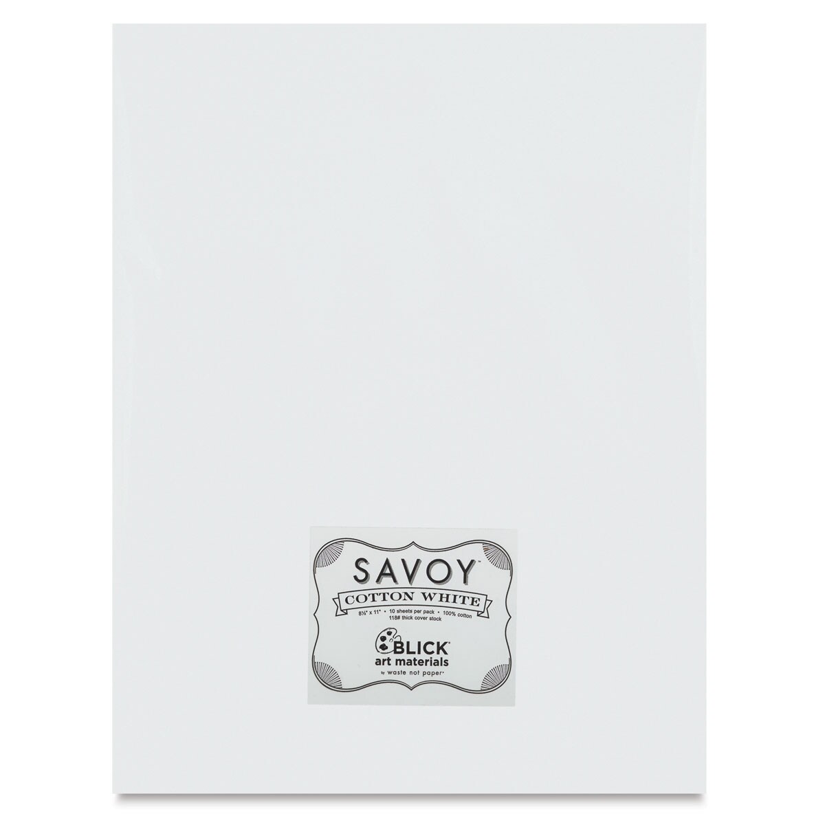 Blick Cards and Envelopes - Cover Paper, Savory White, 118 lb, 8-1/2" x 11", Pkg of 10 Sheets