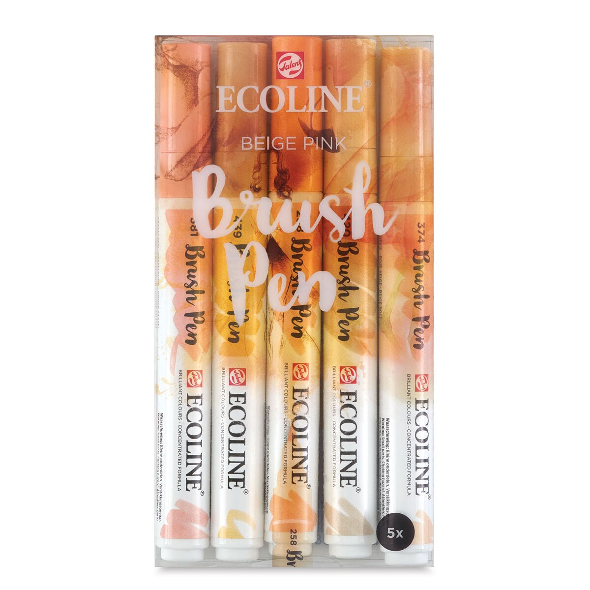 Royal Talens Ecoline Brush Marker Set - Set of 5, Beige/Pink Hues
