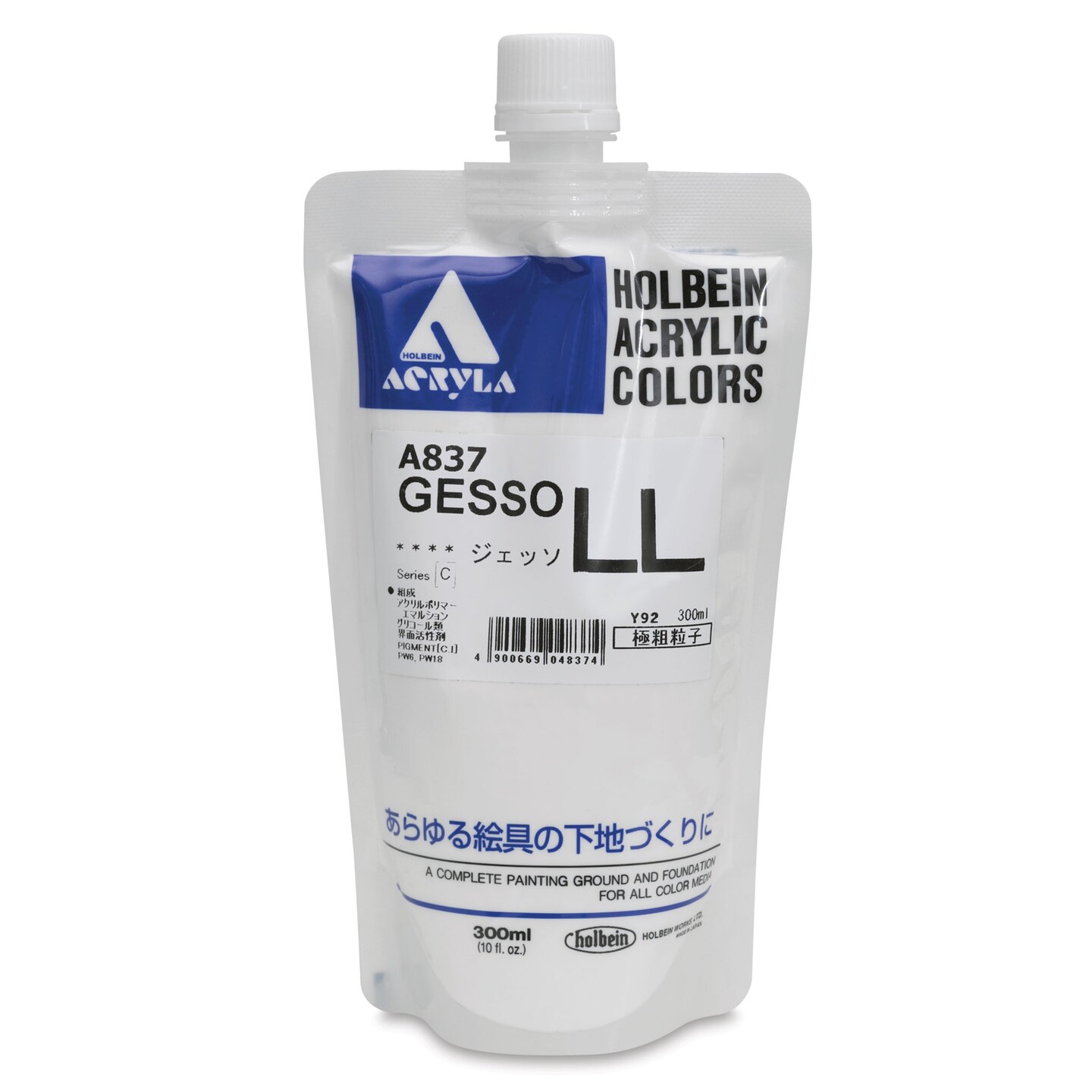 Holbein Acryla Gesso -  Extra Coarse, White, 300 ml pouch