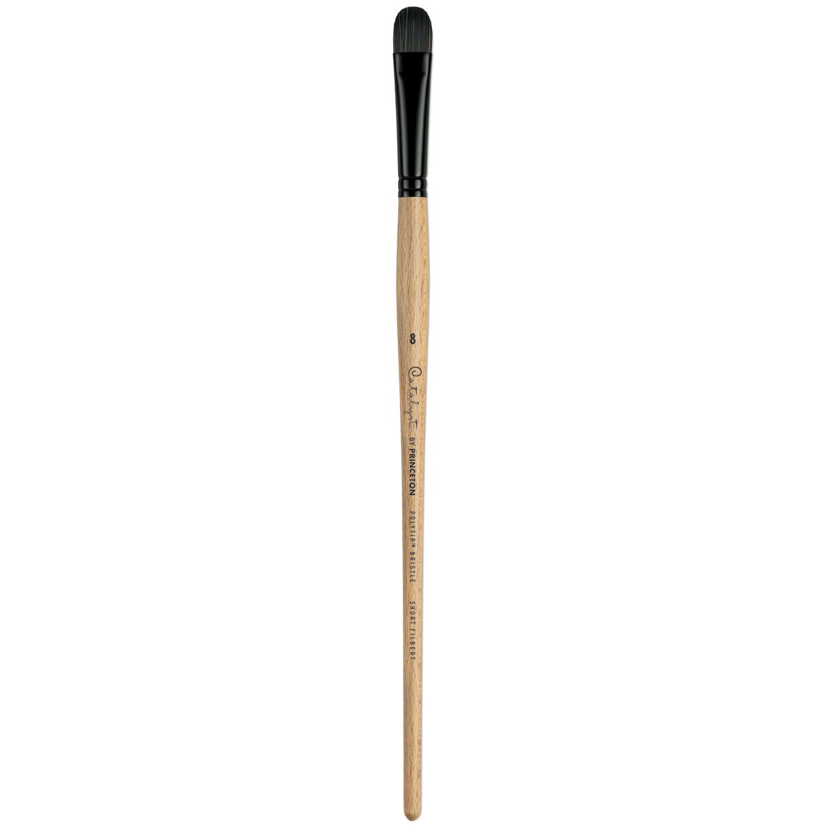 Princeton Catalyst Polytip Bristle Brush - Short Filbert, Long Handle, Size 8