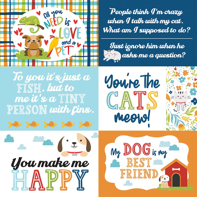 Journaling 6x4 Cards Paper - Pets - Echo Park
