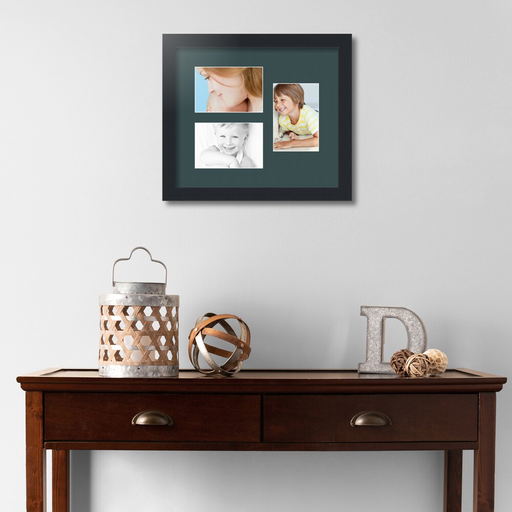 ArtToFrames Collage Photo Picture Frame with 3 - 4x6 inch Openings, Framed in Black with Over 62 Mat Color Options and Regular Glass (CSM-3926-389)