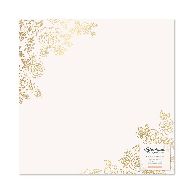 Gingham Garden Foil On Vellum Sheet - Crate Paper