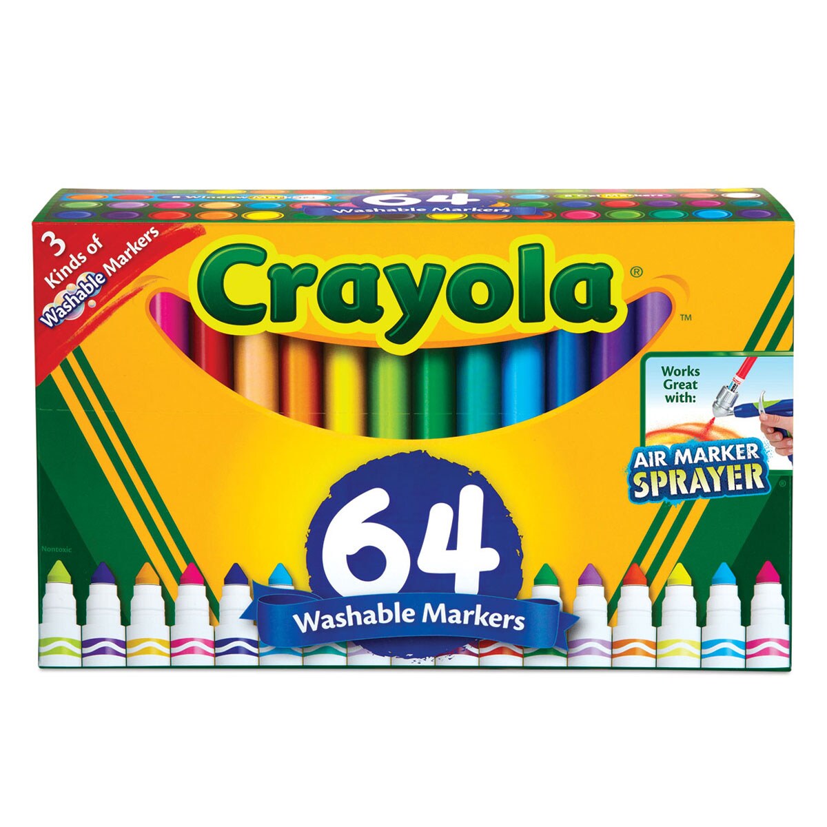 Crayola Washable Broadline Marker Set  - Set of 64, Broadline, Window, and Gel Markers