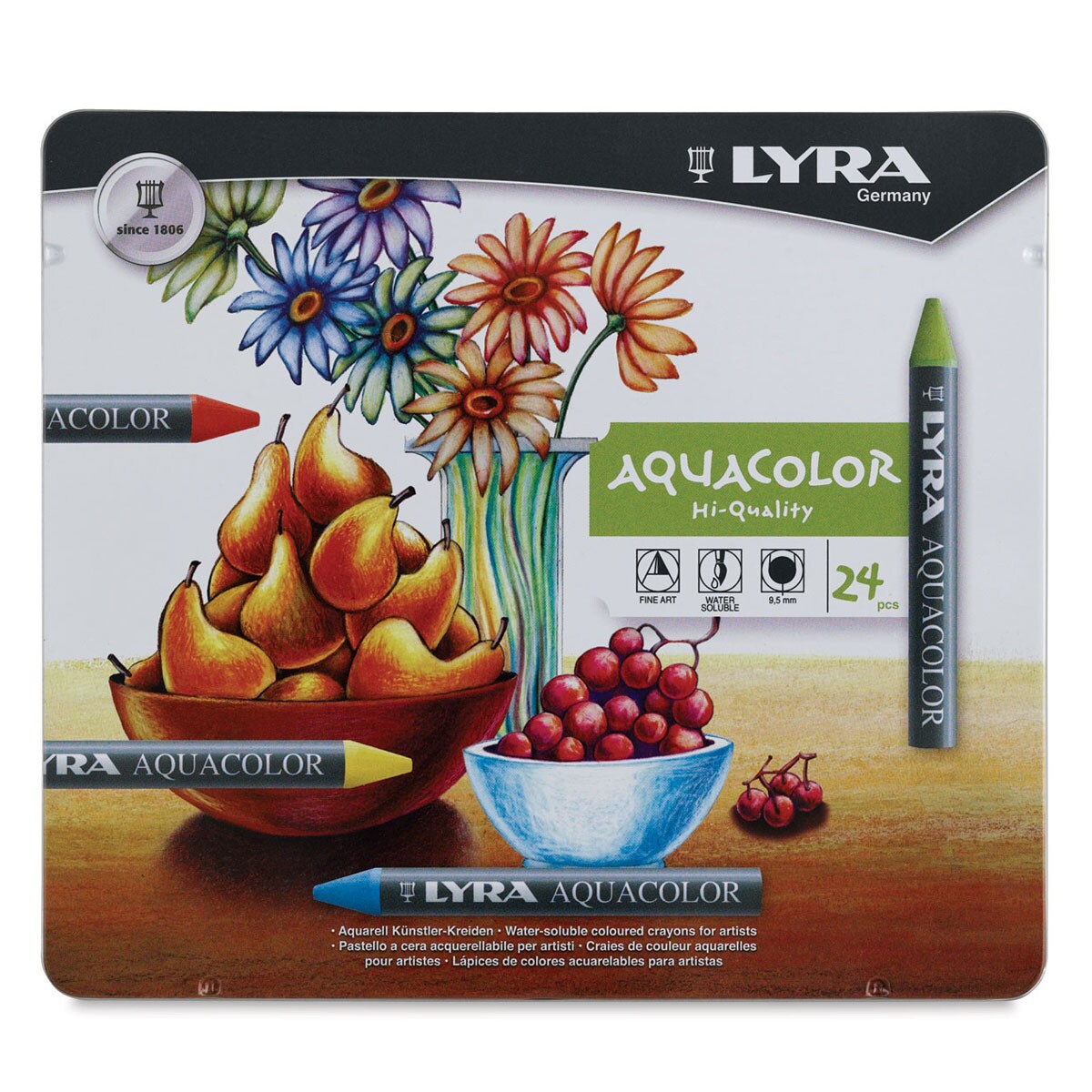 Lyra Aquacolor Water Soluble Crayons Set of 24