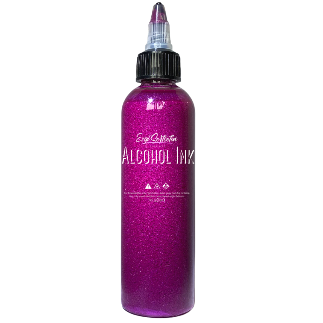 Premium Alcohol Ink | Metallic and Vibrant | High Saturated Unique Colors | For Tumblers, Coasters, Resin Dye, Alcohol Ink Paper, Yupo, Resin Petri Dish | 4 oz by volume | by Ezgi Sertcetin