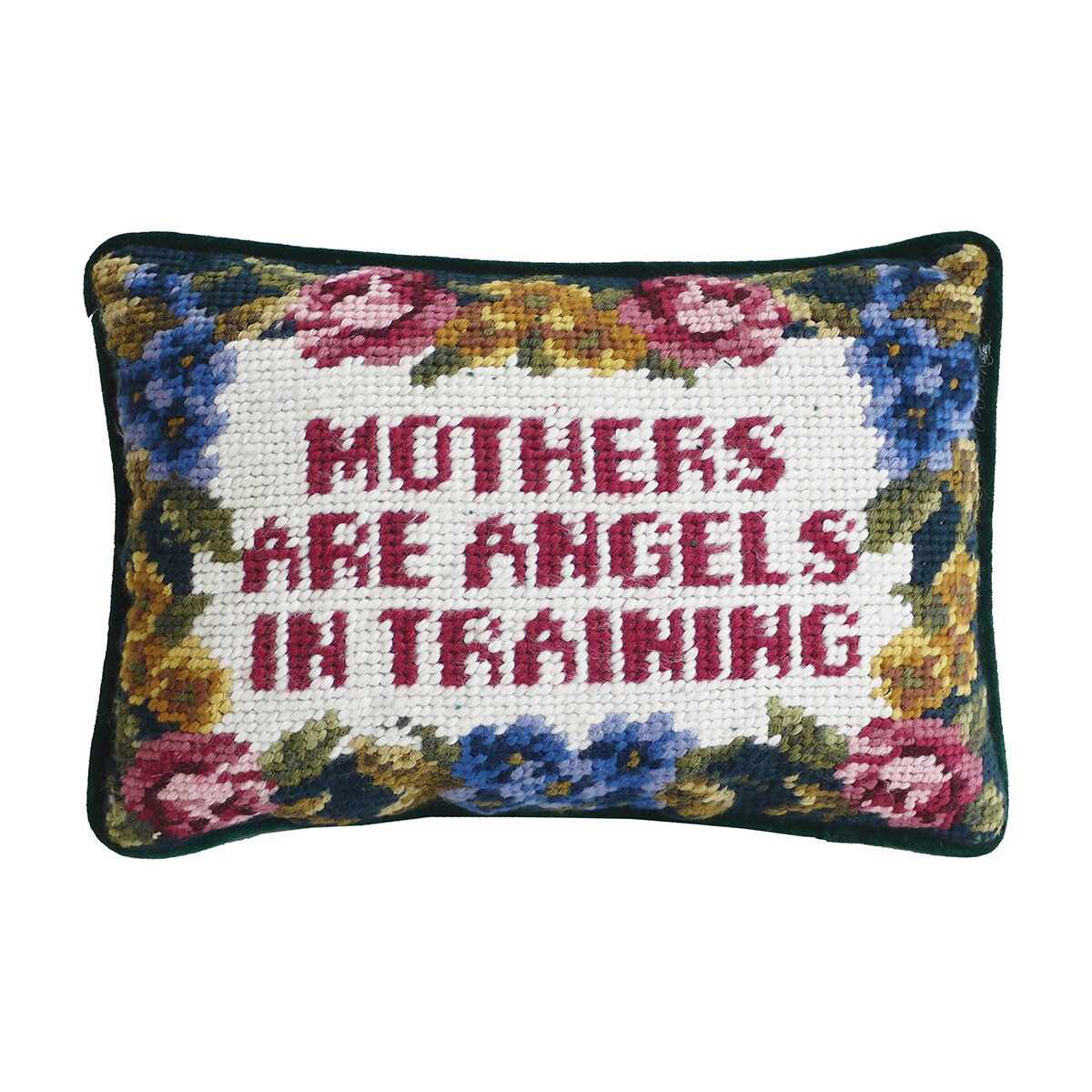 6.5&#x22; x 9&#x22; Mothers And Angels In Training Needlepoint Small Petite Throw Pillow