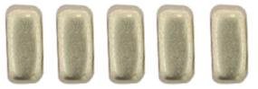 Czechmate 3mm X 6mm Brick Glass Czech Two Hole Bead, Sueded Gold Cloud Dream
