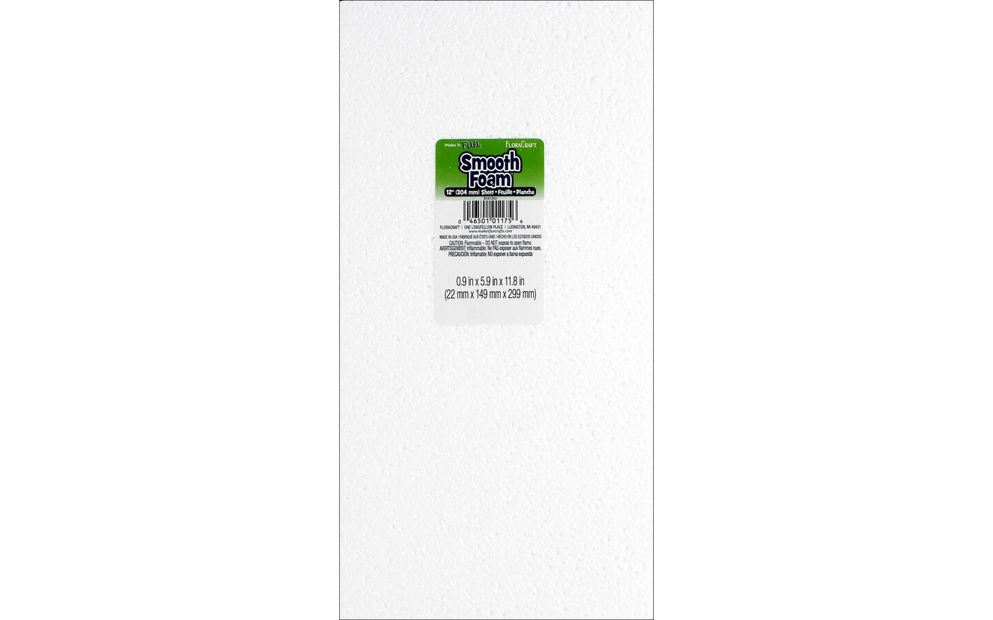 FloraCraft Foam SmoothFom Sheet 1x6x12&#x22;