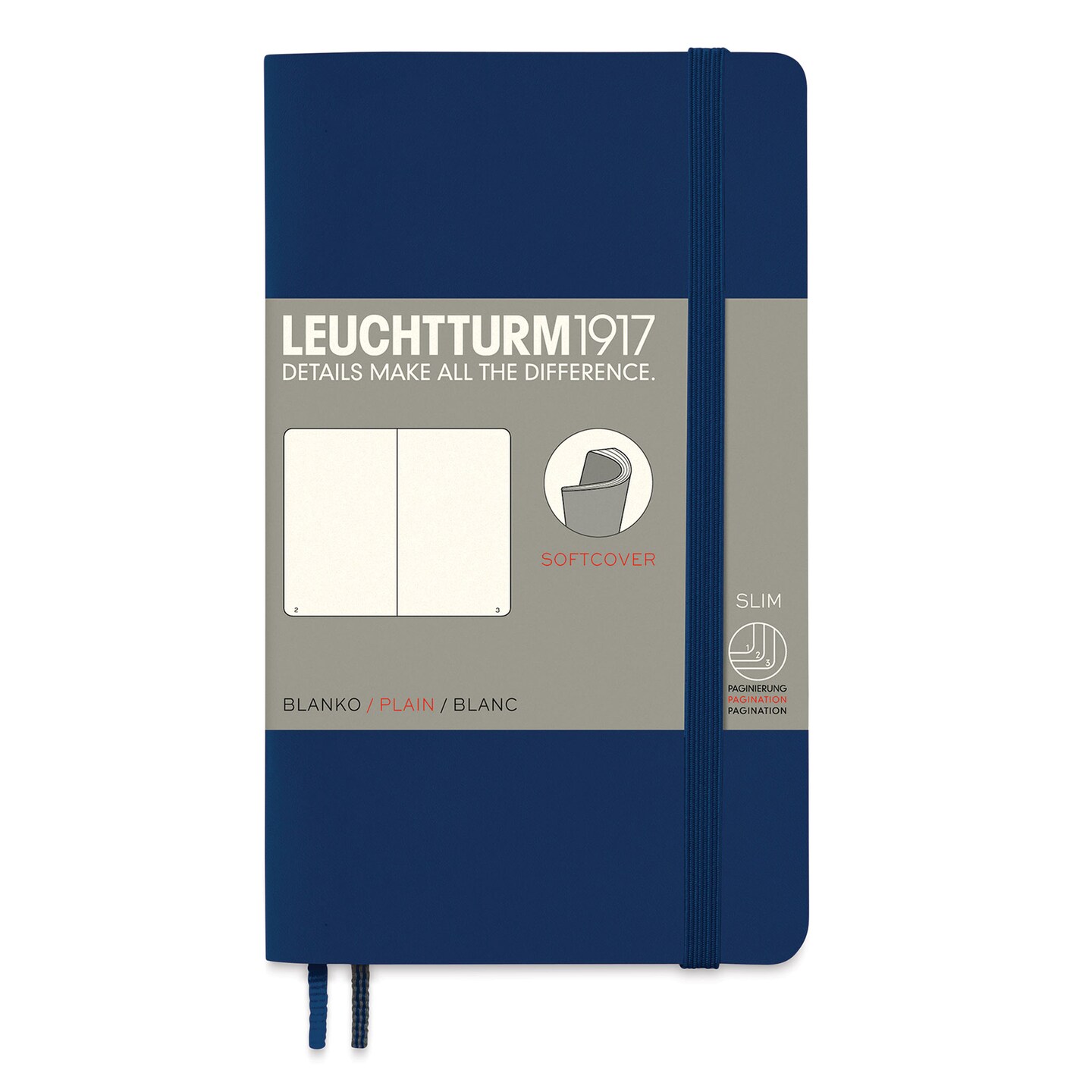 Leuchtturm1917 Blank Softcover Notebook - Navy, 3-1/2&#x22; x 6&#x22;
