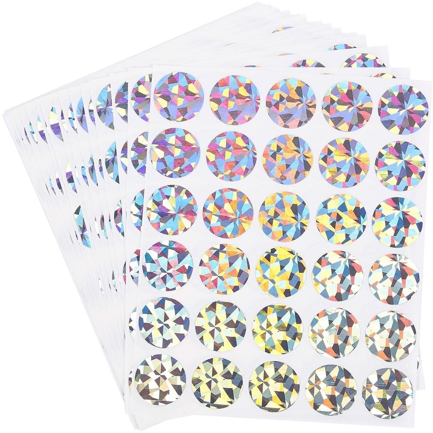 Holographic Scratch-Off Stickers for Wedding Games, Fundraisers (1 In, 510 Pack)