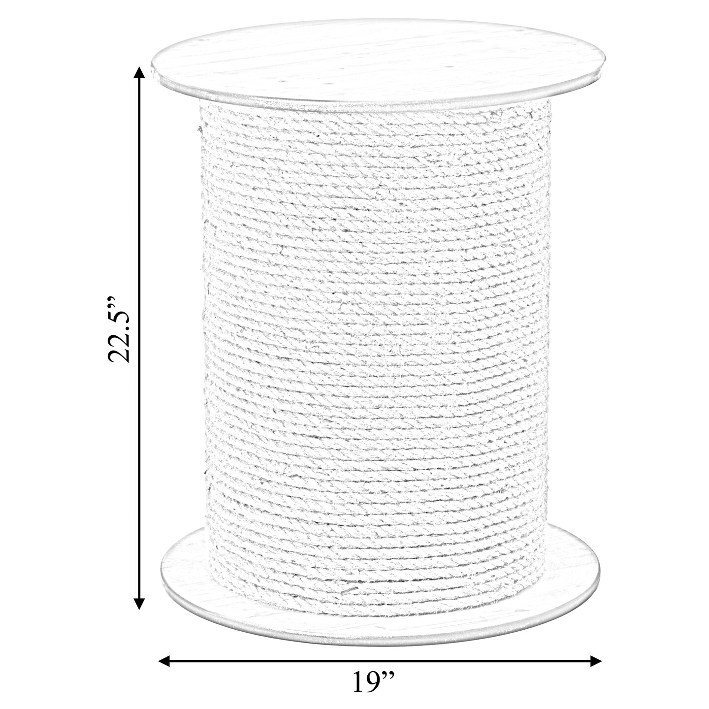 Decorative Round Spool Shaped Wooden Accent Side Table with Rope