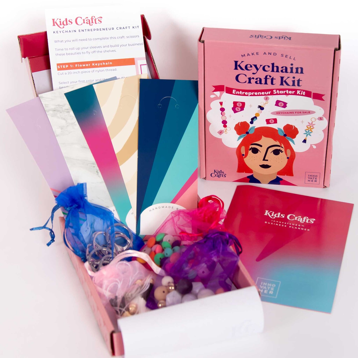 Business in a Box Craft Kit for Kids: Creative Keychains DIY Craft