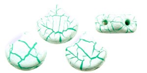 Ginko Beads, Ionic White/Green, 8 grams