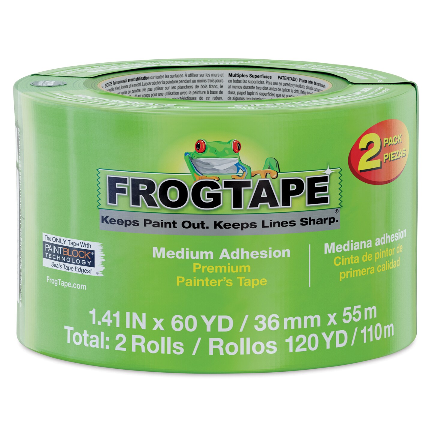 Shurtech FrogTape Masking and Painting Tape - 1.41&#x22; x 60 yds, Multi-Surface, Pkg of 2