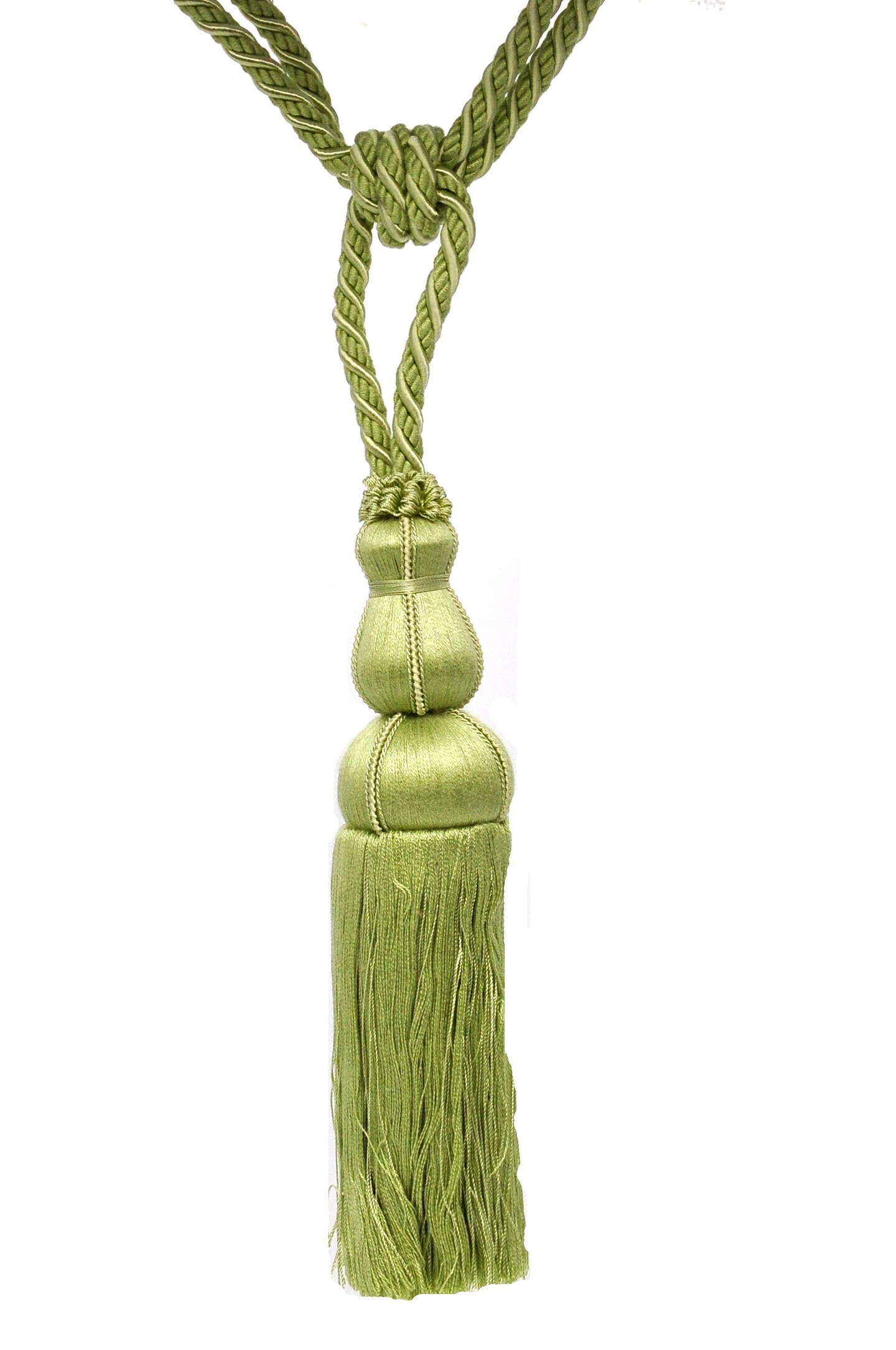 Belagio Single Tassel Tie-Back, 10&#x22; Long Tassel, Colors Collection, Celery