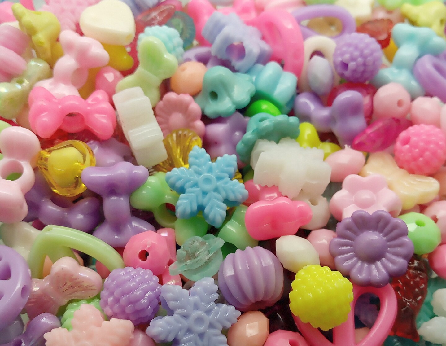 Cute Acrylic Bead Mix, Colorful Mixed Shapes, 160 piece Assortment, Adorabilities