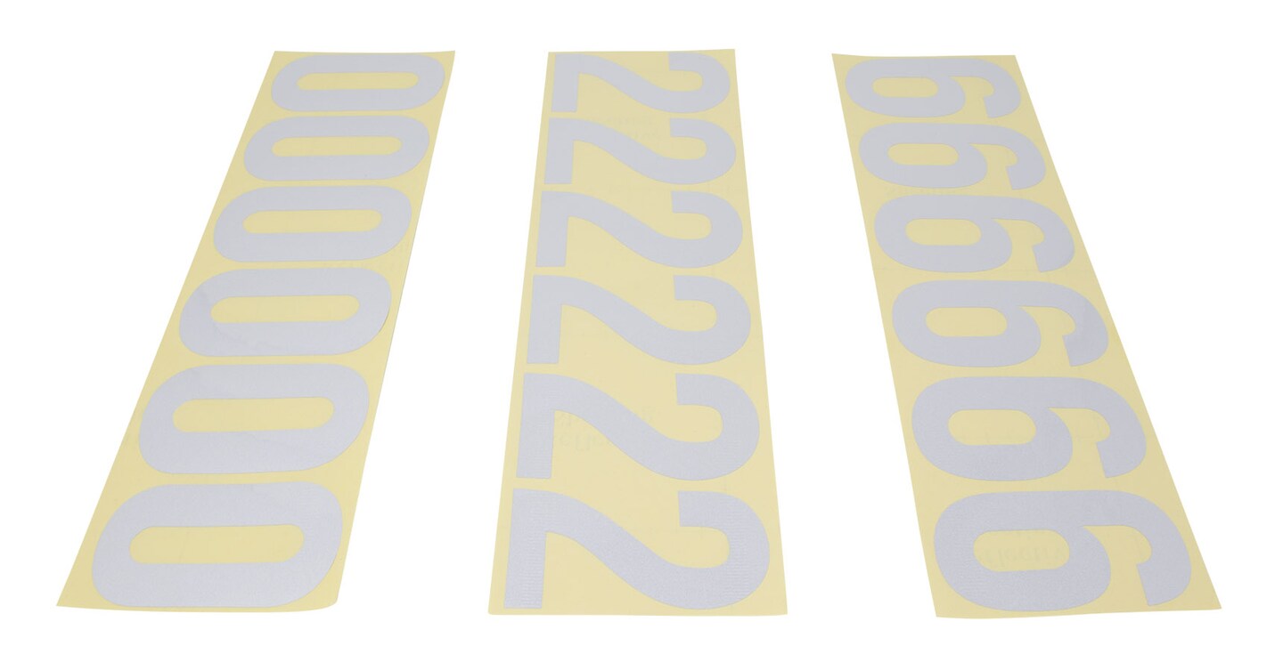 Address America  Pack of 44 Pre-Cut Reflective Numbers 4&#x22;  white reflective