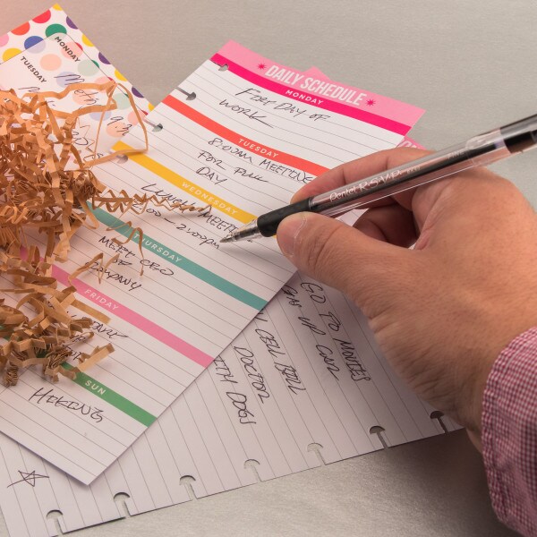 RSVP Ballpoint Pen, (0.7mm) Fine Line, Assorted Ink (A/B/C/D/V) 5-Pk