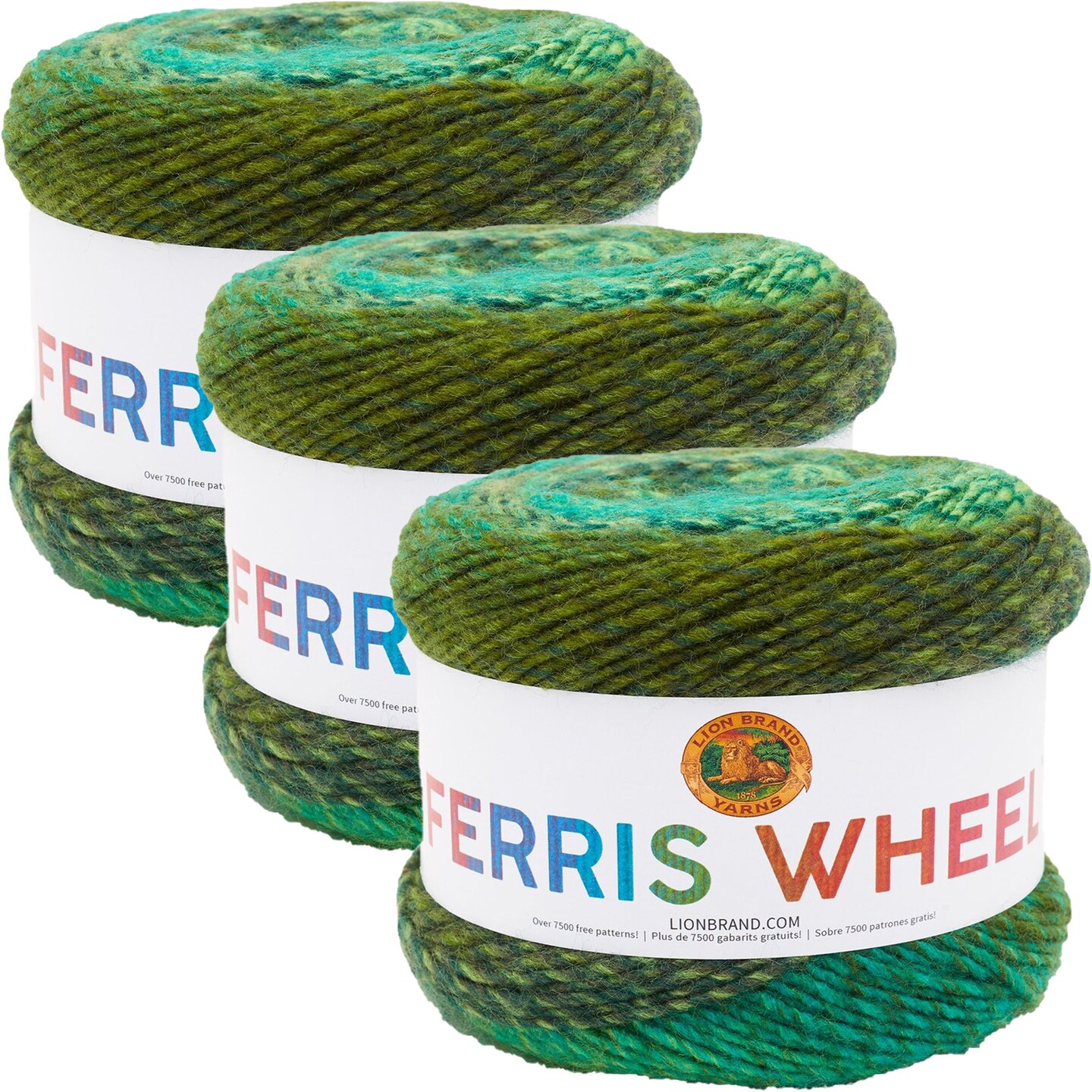 (3 Pack) Lion Brand Ferris Wheel Yarn - Evergreen