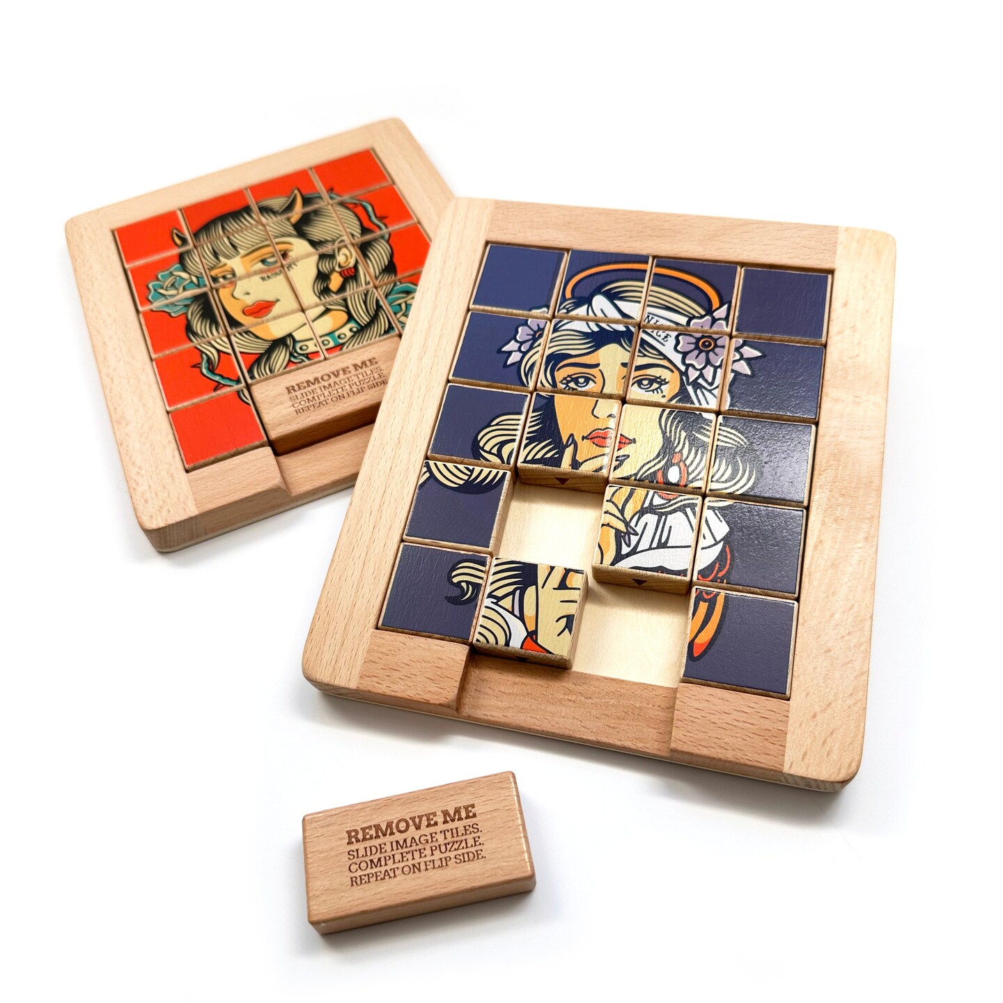 Dualities Wooden Sliding Puzzle: Naughty v. Nice