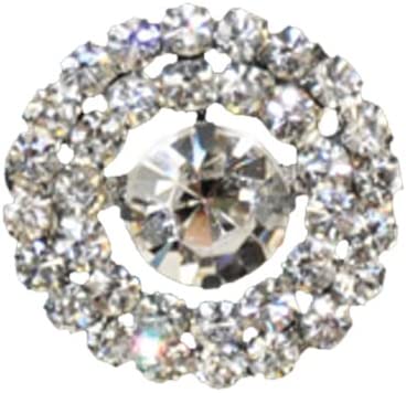Belagio Rhinestone Shank Button, 0.75" Diameter, 1 Piece, Circle Design, Silver/Crystal