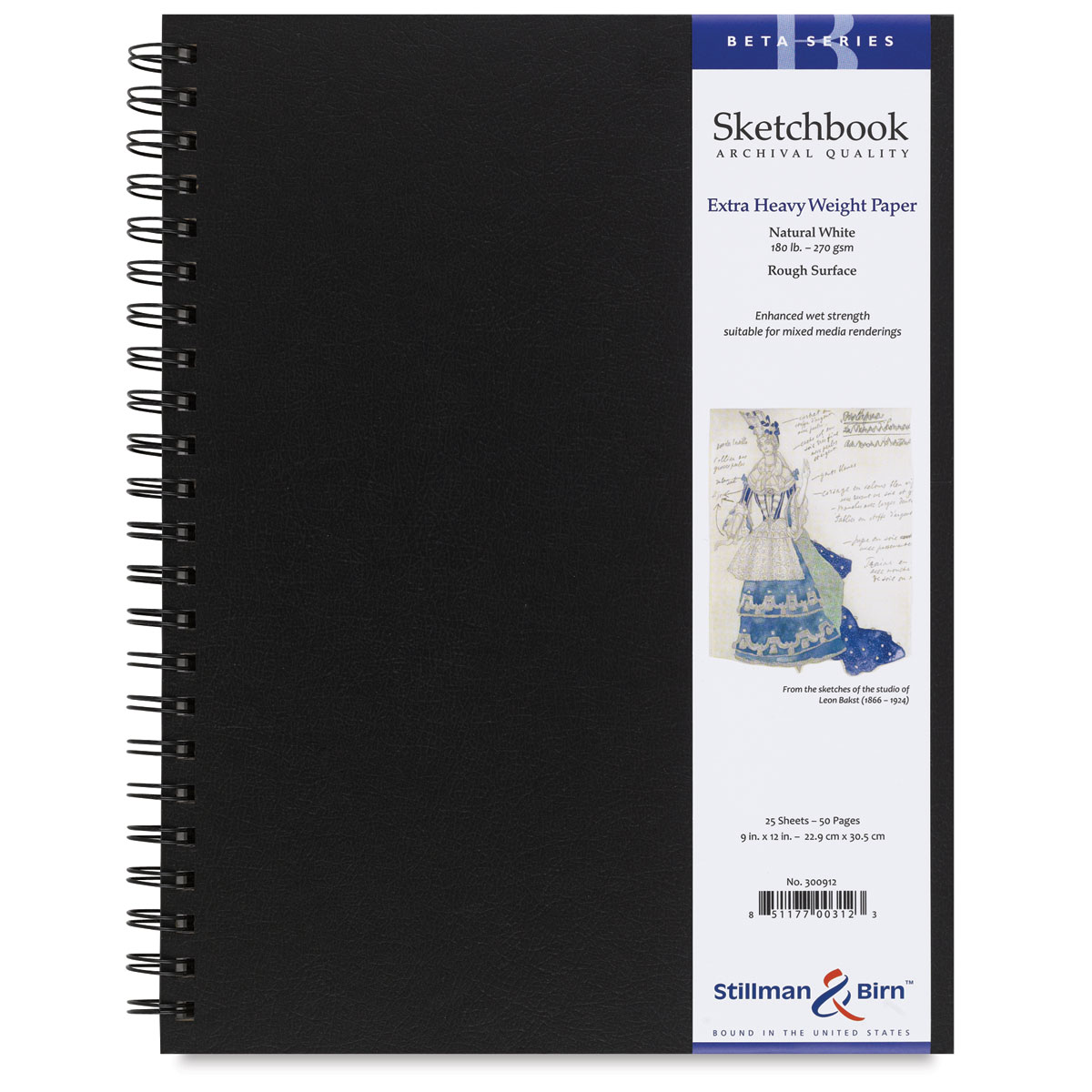 Stillman & Birn Beta Series Sketchbook - 12" x 9", Portrait, Wirebound, 25 Sheets