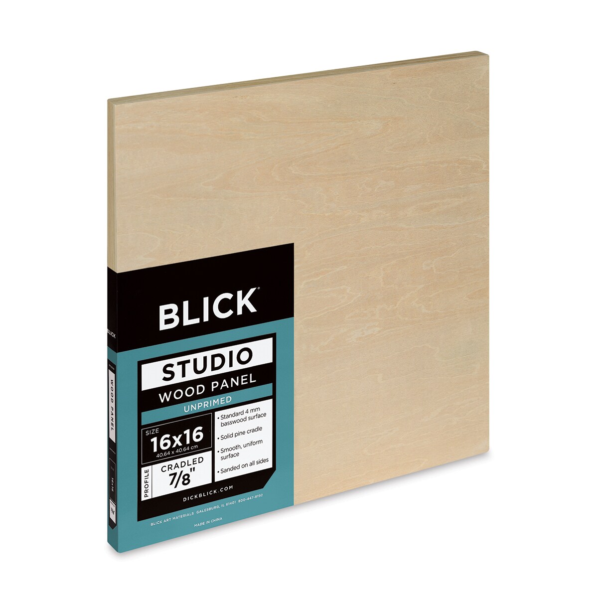 Blick Studio Artists&#x27; Wood Panel - Flat Cradle, 16&#x22; x 16&#x22;, 7/8&#x22; cradle