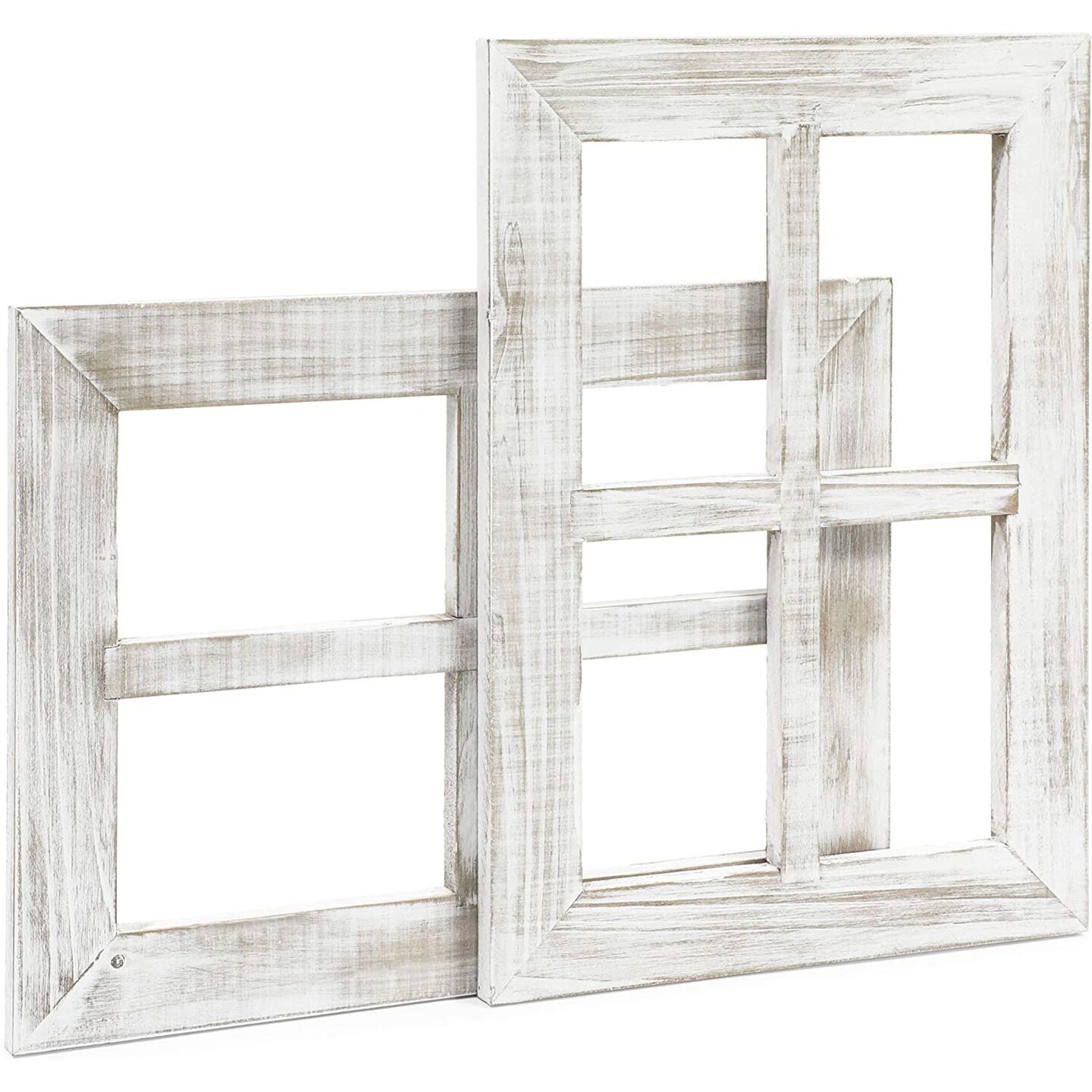 White Window Frame Farmhouse Wall Decor (11 x 15 Inches, 2 Pack)