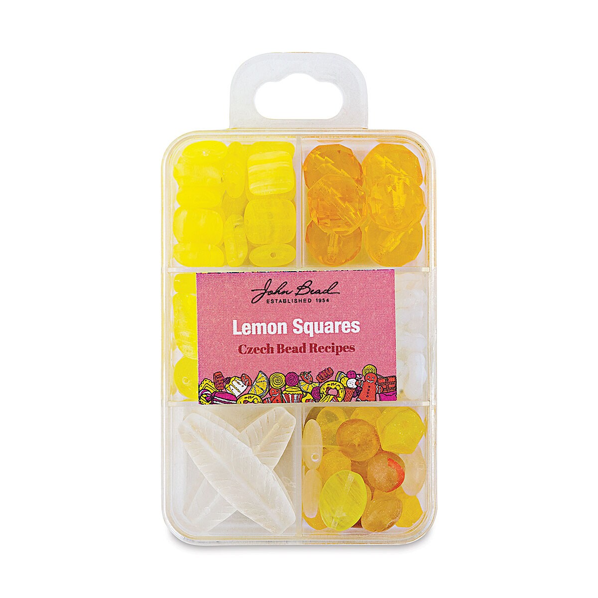 John Bead Czech Glass Bead Recipe Box - Lemon Squares