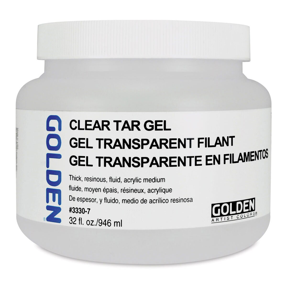 Golden Acrylic Medium - Clear Tar Gel, 32 oz jar