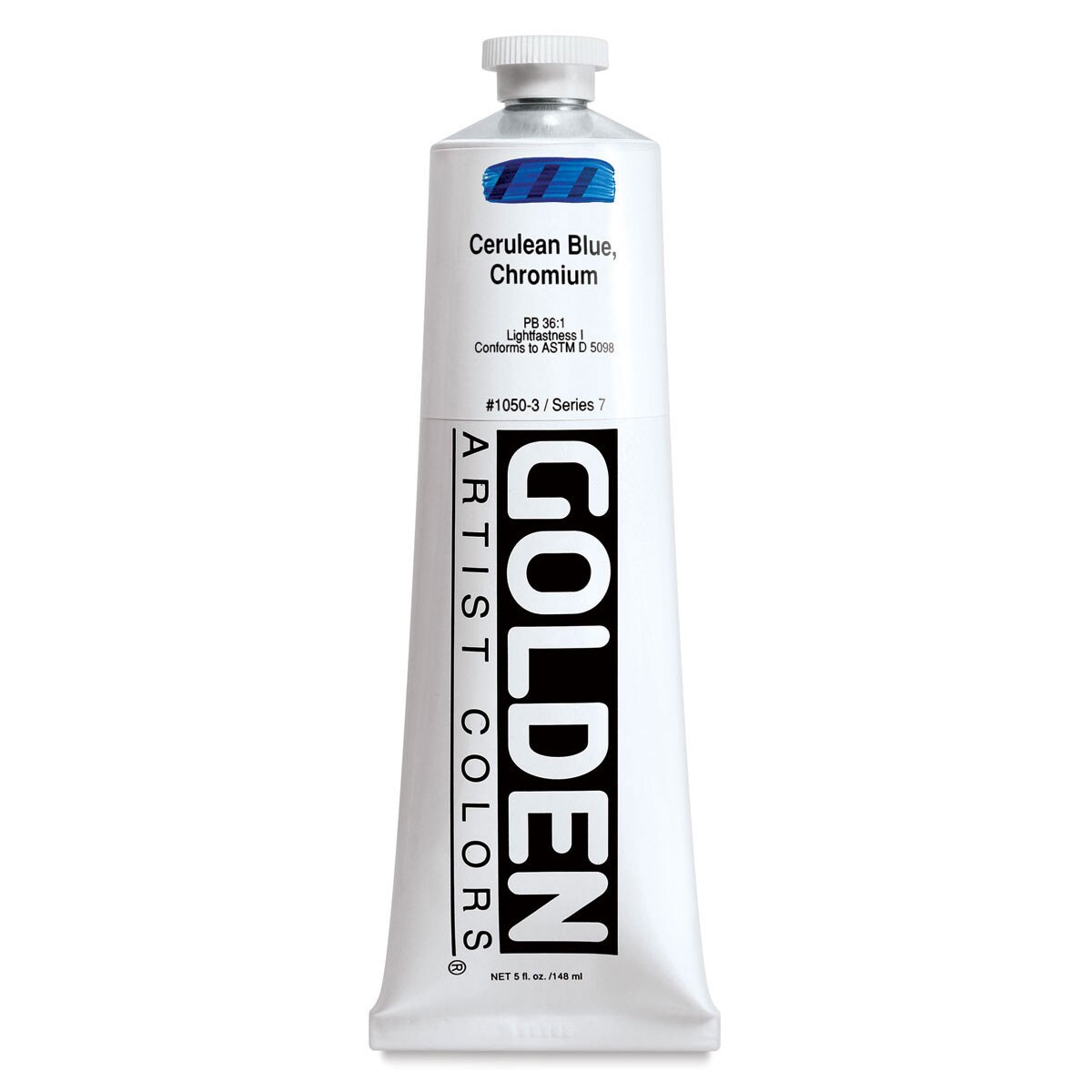 Golden Heavy Body Artist Acrylics - Cerulean Blue Chromium, 5 oz Tube