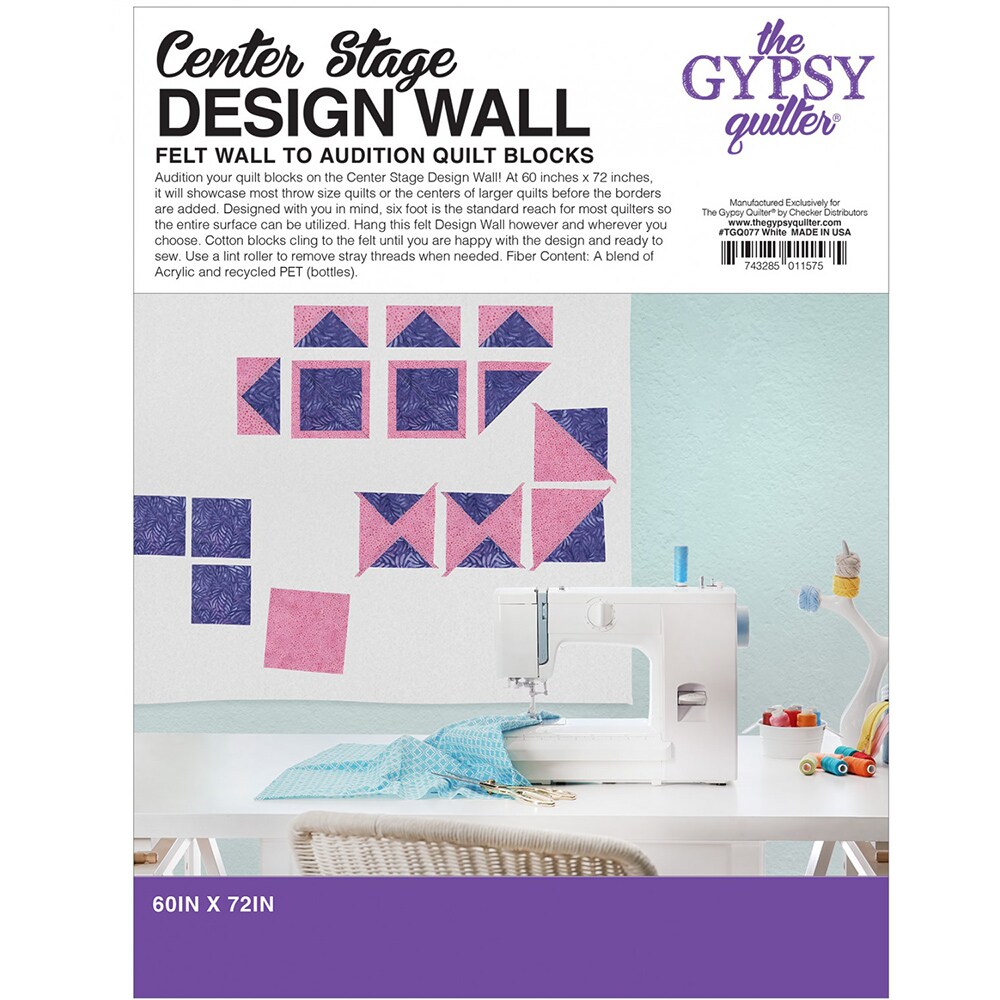 The Gypsy Quilter 72 Center Stage Felt Design Wall - White