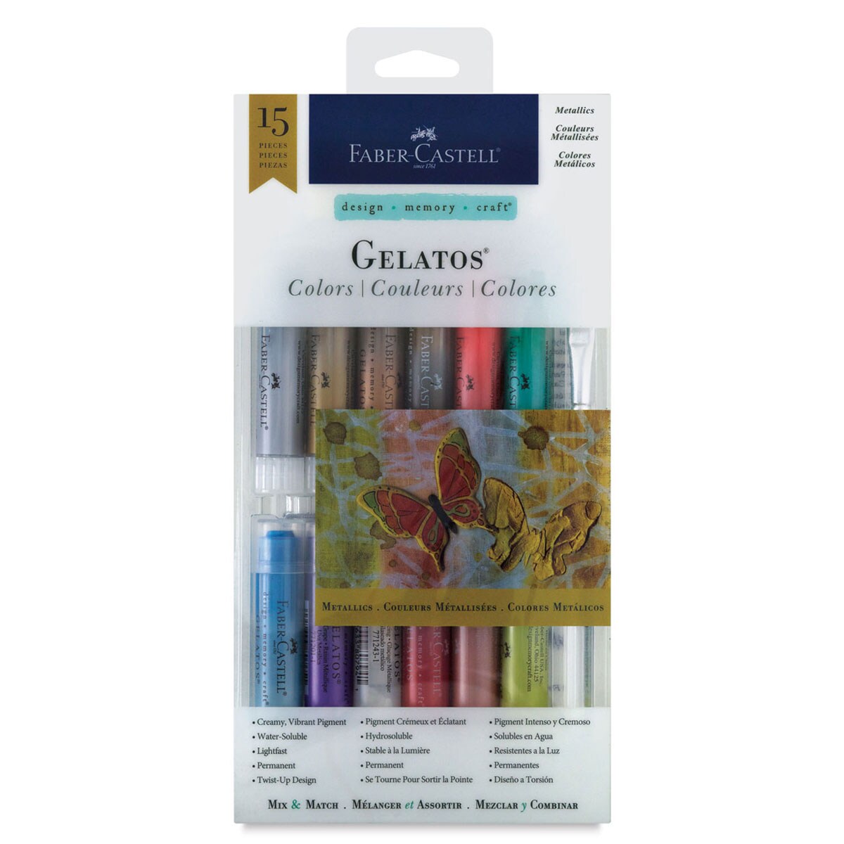 Faber-Castell Gelatos Sets - Assorted Metallic Colors, Set of 15