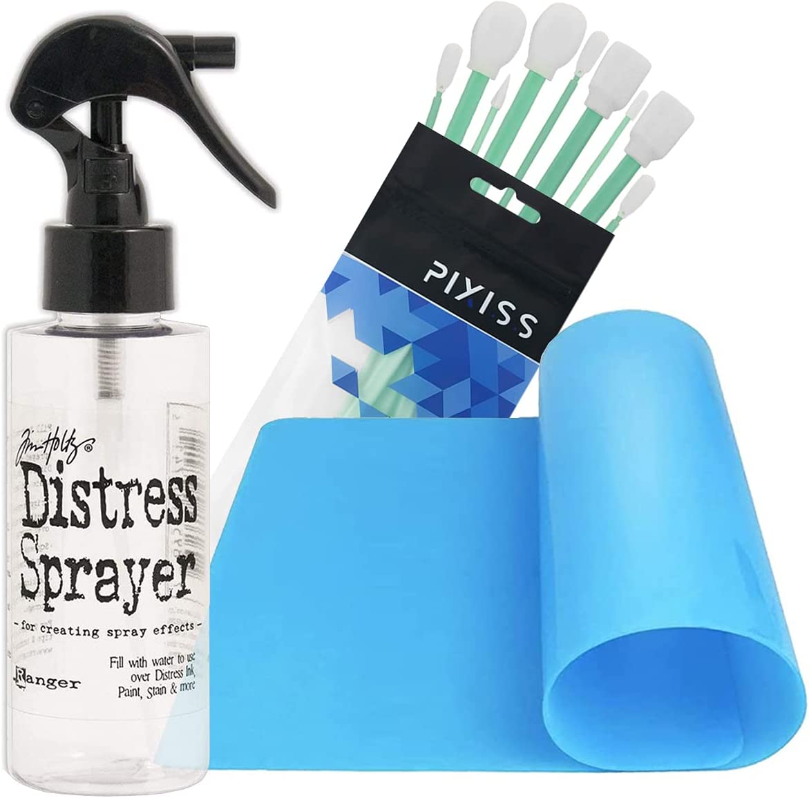 Ink Sprayer Ranger Distress Spray Bottle, Pixiss Silicone Mat, Blending Tools