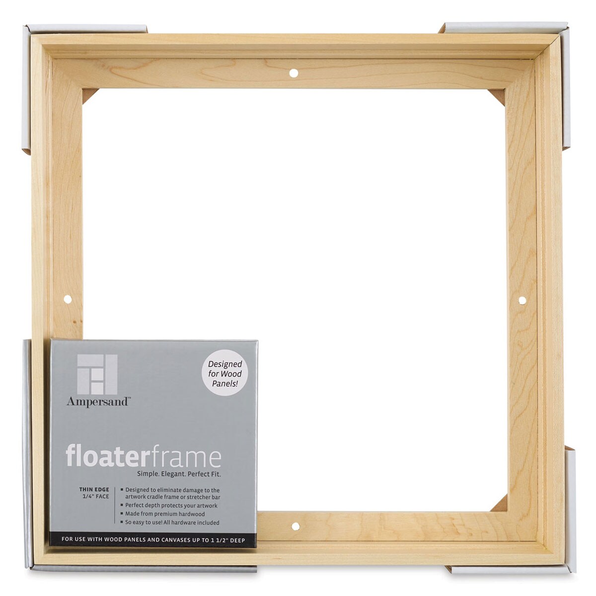 Ampersand Floaterframe - Bold, Maple, 12&#x22; x 12&#x22;, 1-1/2&#x22;