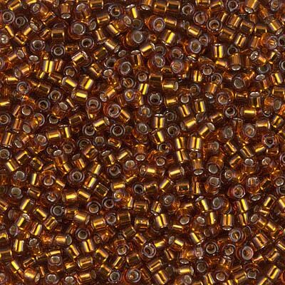 Miyuki Delica Bead 10/0, DBM0144, Silver Lined Dark Topaz