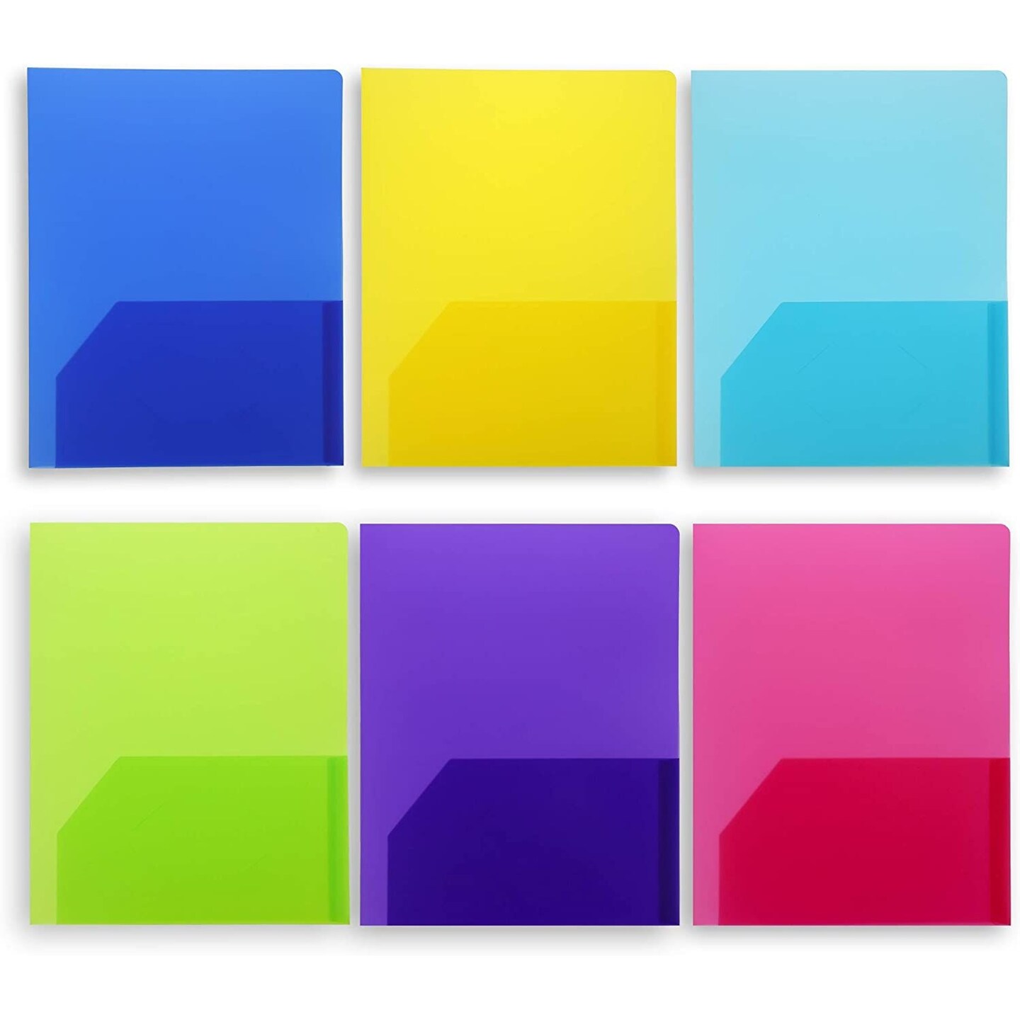 Paper Junkie 12Pack Semi Transparent Pocket Folders, 9.5 x 11.5 Inches