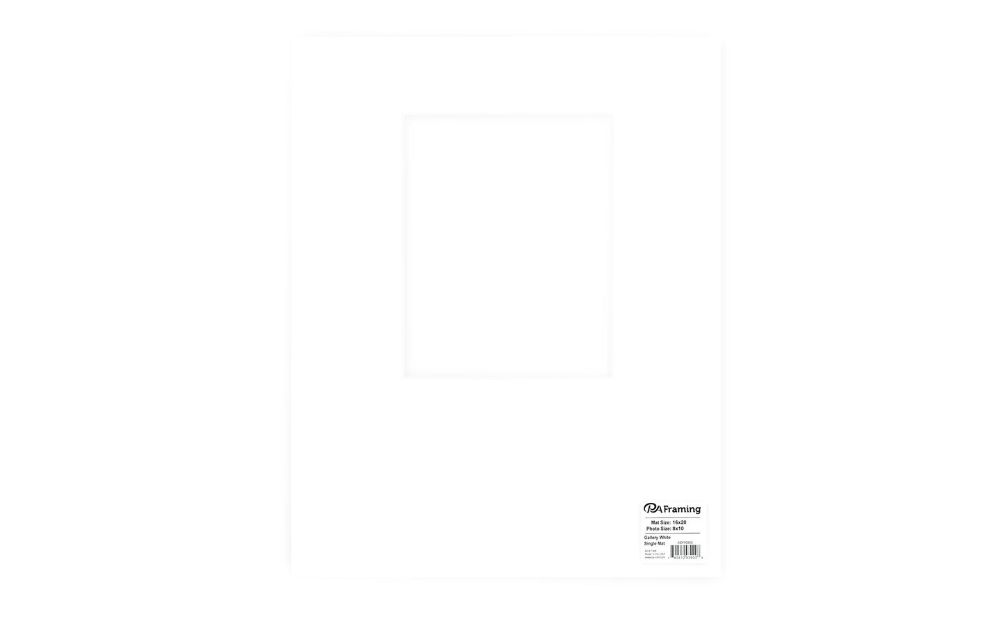 ADF Mat 16x20 Gallery DblThick WhtCore White 1-Op