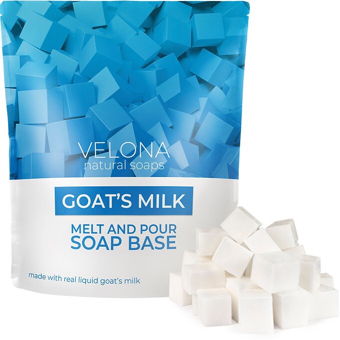 2 LB - Goats Milk Soap Base by Velona, Pre-Cut Cubes, SLS/SLES Free, Glycerin Melt and Pour, Natural Bars for The Best Result for Soap-Making