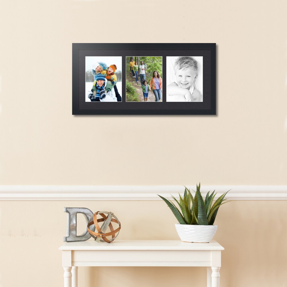 ArtToFrames Collage Photo Picture Frame with 3 - 8x10 inch Openings, Framed in Black with Over 62 Mat Color Options and Plexi Glass (CSM-3926-25)