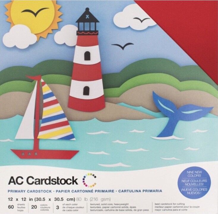 American Crafts™ Primaries 12" x 12" Smooth Cardstock, 60 Sheets 376982