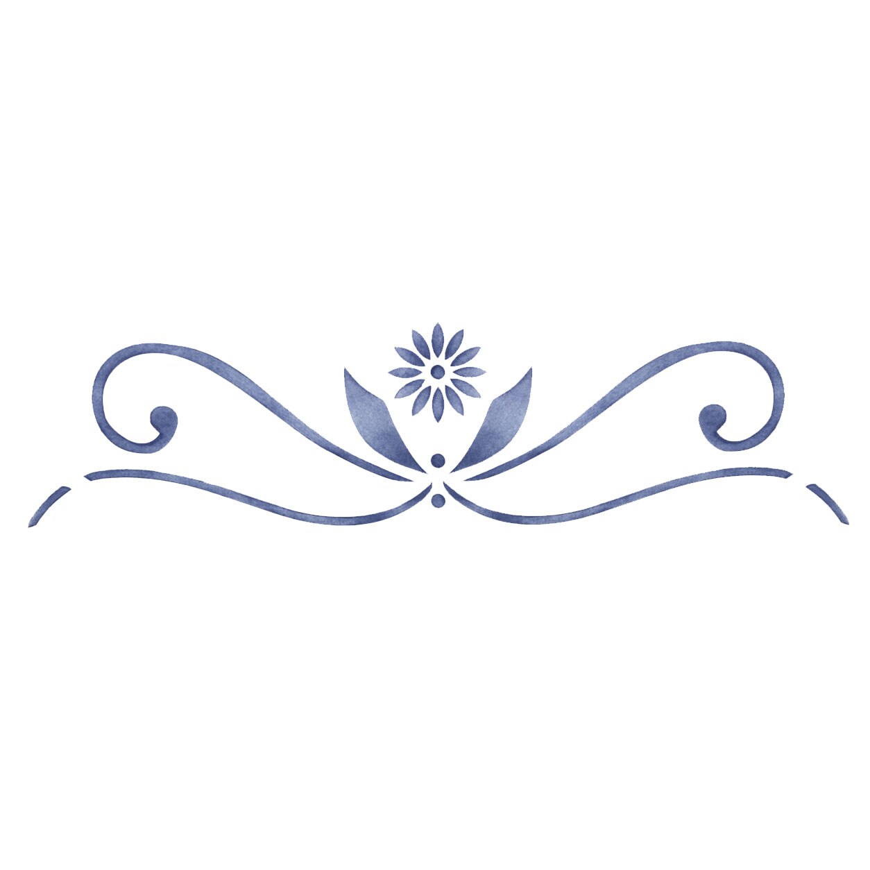 Scroll Leaf Flower Wall Stencil | 3020 by Designer Stencils | Floral Stencils |