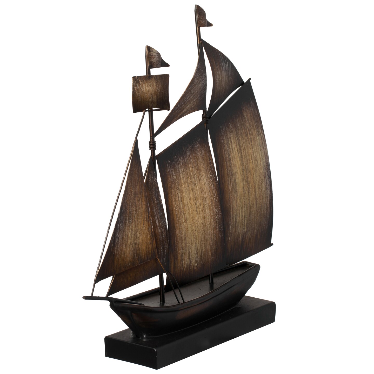 Home Décor Metal Sailboat Centerpiece Decor Tabletop or Countertop Decoration