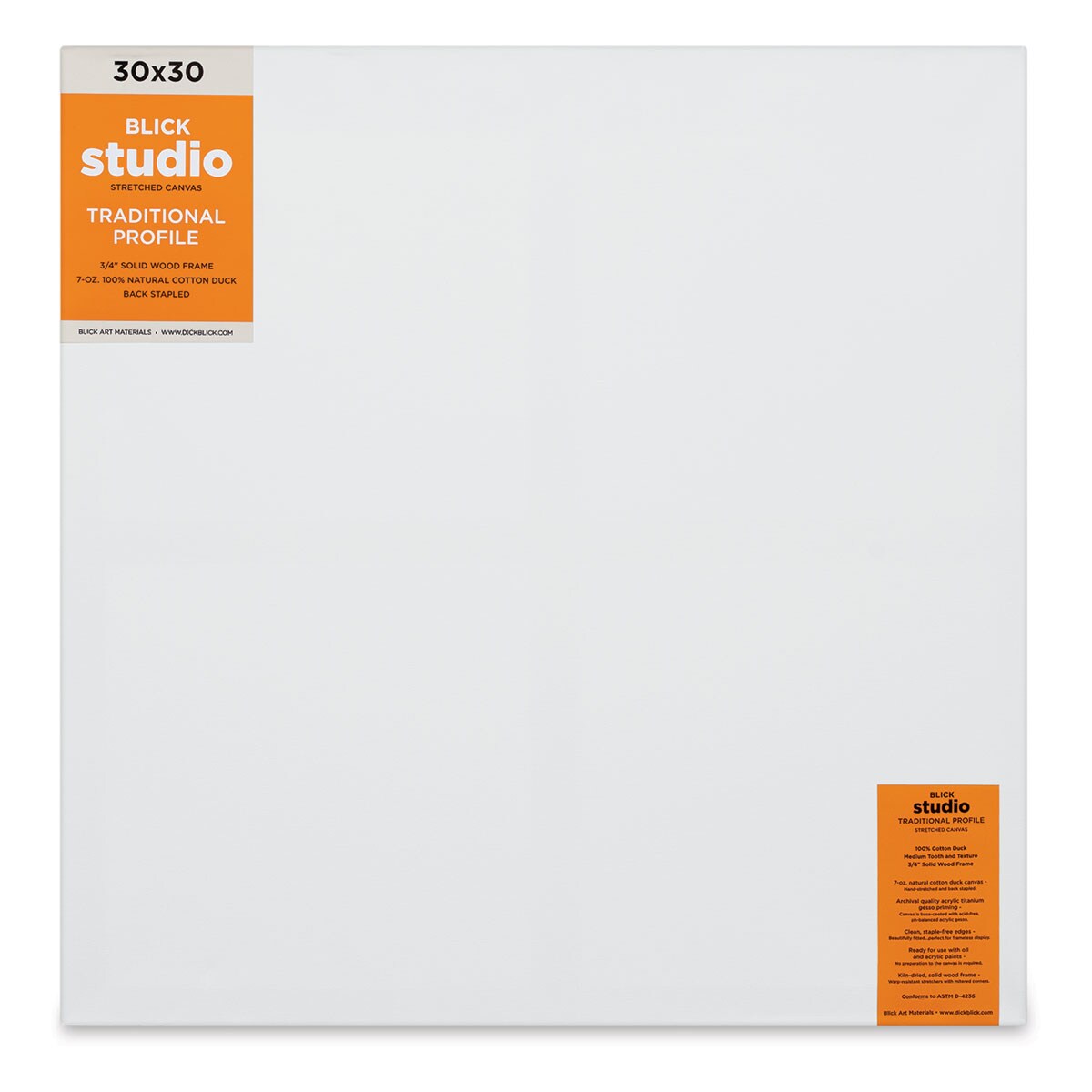 Blick Studio Stretched Cotton Canvas - Traditional Profile, 30&#x22; x 30&#x22;