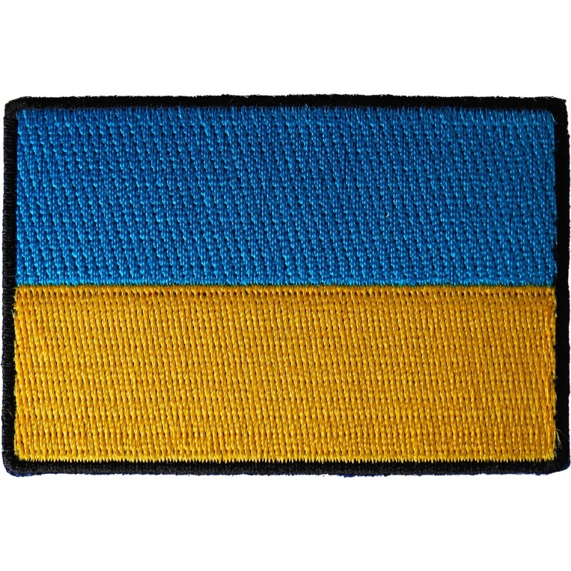 Patch, Embroidered Patch (Iron-On or Sew-On), Ukraine Ukrainian Flag Patch, 3&#x22; x 2&#x22;