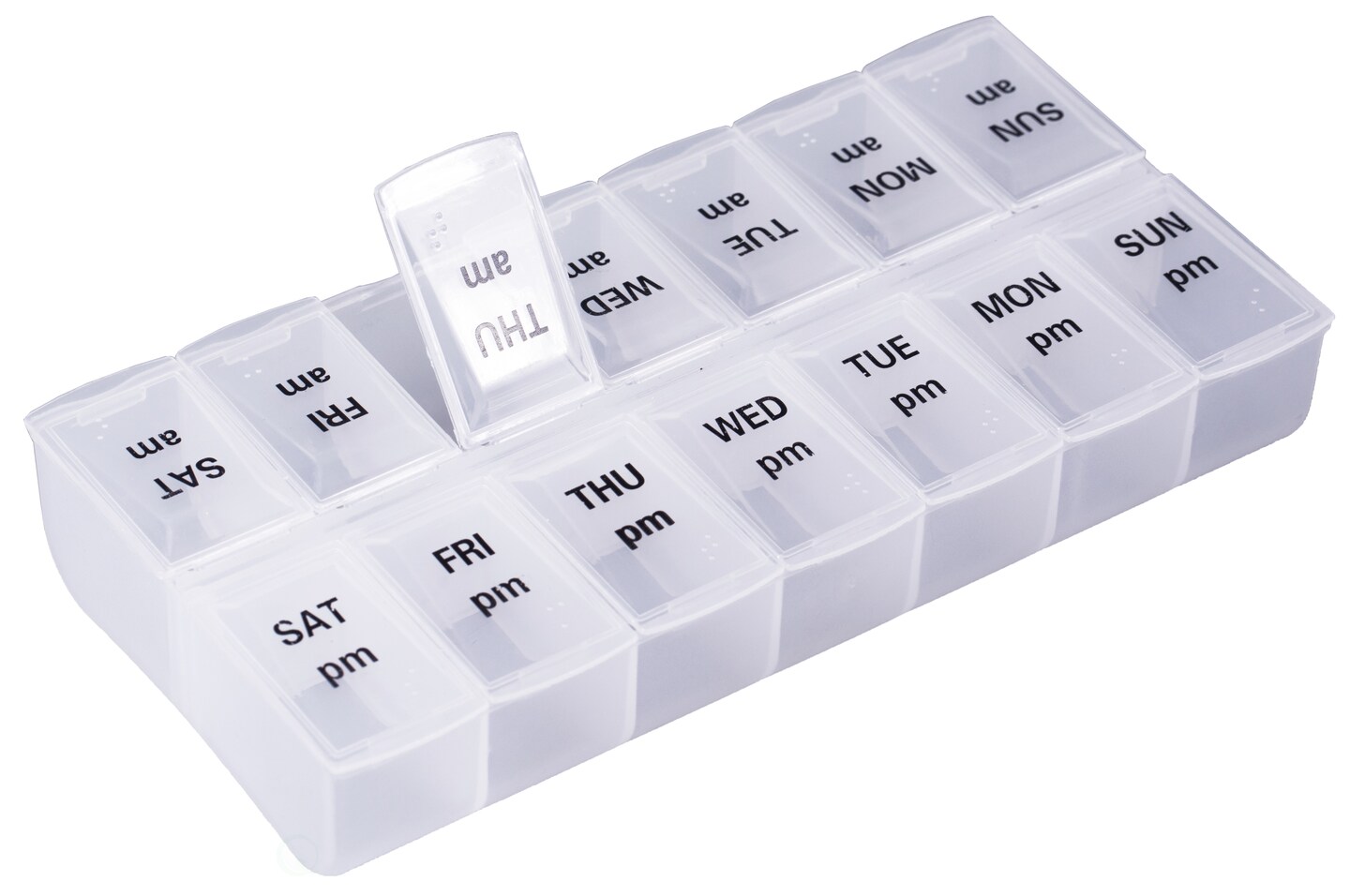 Twice Daily Clear Plastic Pill Organizer
