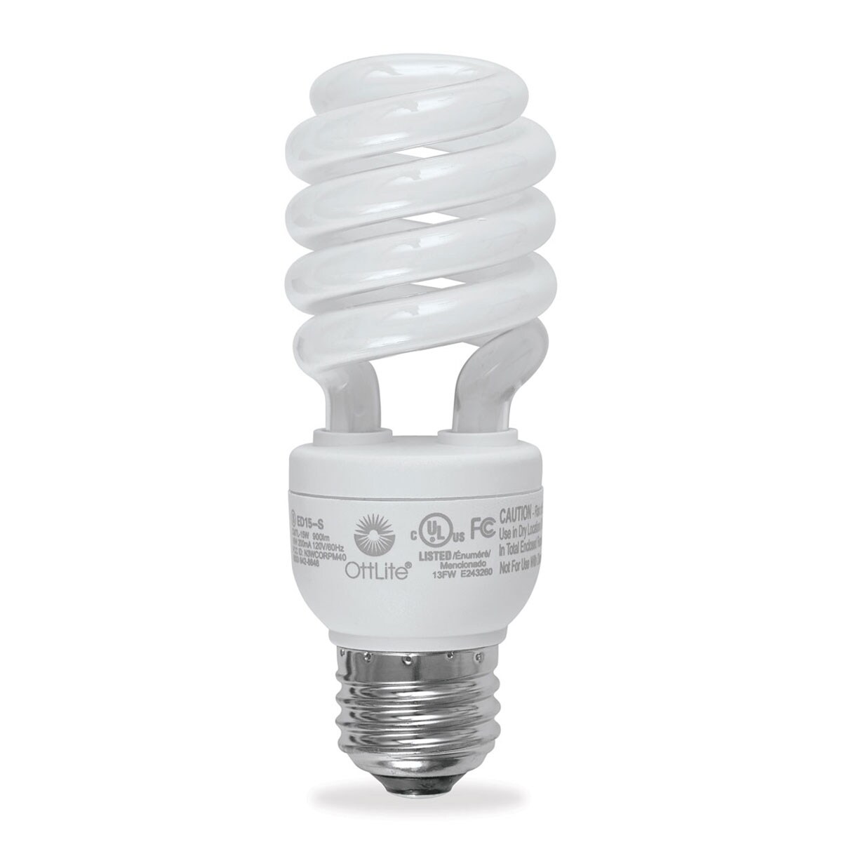 OttLite Natural Daylight Edison Swirl Light Bulb - 15 Watt